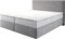 DELIFE Boxspringbett Dream-Well Mikrofaser Grau 180x200 cm mit TFK Matratze und Visco Topper