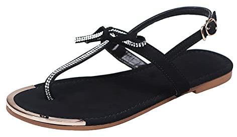 Sandalo Schiava Donna Morbida Romani Sandali Sandali in Corda Infradito da Mare Sandali Infradito Donna Bassi Strass Sandali Punta Aperta Scarpe Comodi Piatto Sandalo