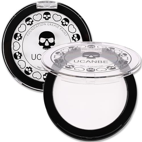 UCANBE Halloween Weiß Gesichtsfarbe, White Foundation Goth, Weiße Foundation Sicher Ungiftig, Face Paint für Karneval, Theater, Bühne, Film