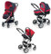 Foppapedretti Trio Supertres I-Size, Sistema Modulare Combinato per Bambini, Navicella Passeggino e Seggiolino auto I-Size, Maniglione e Poggiagambe Regolabili, conforme ECE R129, Denim Rosso