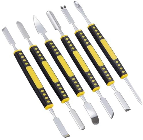 EIHI Ifixit,Kit Demontage PC Portable, Jeu de spatules en métal, 6 spatules pour Faire Levier, Ouvrir,Set Outils,réparer électronique (Tablette, téléphone, etc)
