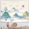 Arawat Wandteppich Morgen Landschaft Wandtuch Schwarz Weiß Wandteppich Mond Sonne Wanddeko Psychedelic Teppich Gothic Wandteppiche Trippy Tapestry Wandtuch Wandbehang Boho Wand Deko (180 x 230cm)