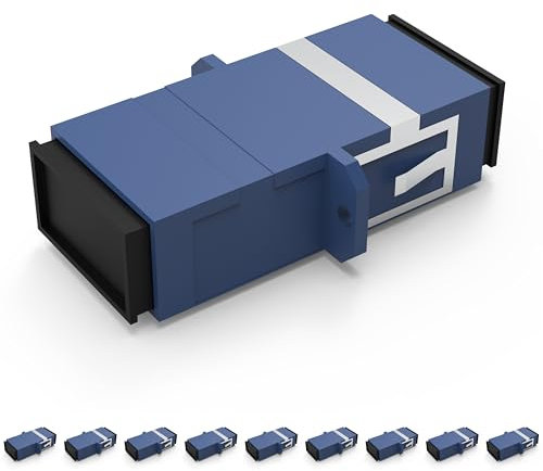 nexinex Glasfaserkabel Adapter | Kupplung SC auf SC Simplex (10 Stück) | Verbinder für LWL Patchkabel | Buchse/weiblich