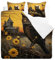 YELDAN Eule Bettwäsche Set 200x220 cm, Bauernhaus Muster Design, Bettbezug und Kissenbezug 3 teilig, Weiche Allergiker Microfaser Bettwäsche-Sets