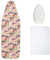 Encasa Homes Superior Copriasse da Stiro - Fiori di Campo - Largo 44x18, Feltro Extra Spesso da 4 mm, Cordino Elastico + Blocco, Poggiaferro in Silicone, Panno a Rete Resistente alle Bruciature I