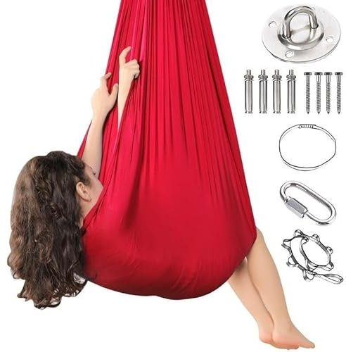 SSIMOO Body Sock zur Verbesserung des räumlichen Bewusstseins, Body Sock sensorische Kinder mit SPD, ADS, ADHS (Color : Red, Size : 150x280CM)