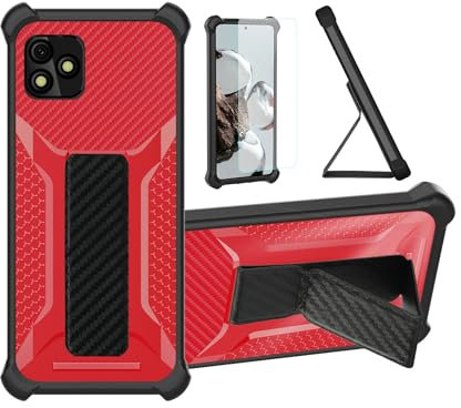 bojioderf Coque pour Logicom Link Coque Étui Case Cover Hybride [avec Protection d'écran en Verre trempé] [Support magnétique Pliable] [givré résistant aux Empreintes digitales] Rose