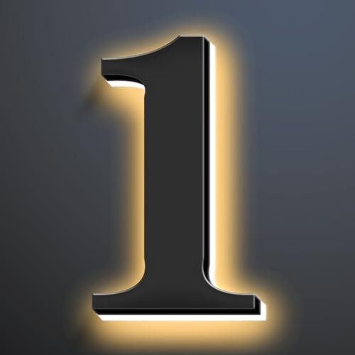 Números de Casa LED Retroiluminados Para Exteriores 10, Números de Dirección de Casa Iluminados Metal Grandes, Números de Casa Iluminados Modernos, Letreros de Casa Acero Inoxidable Con Luces