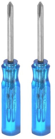 sourcing map 2Pcs PH0 Mini Phillips Screwdriver 2mm Magnetic Cross Head 45mm Length for Small Appliances Repairs, Blue