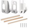 Tyqour Door Strike Plate Standard Door Restorer with Spacer Shim & Dust Box Adjustable Strike Plate Stainless Steel Deadbolt Strike Plate with Screws for Home Office Door Frame Repair