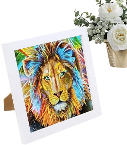 Tierbilder für Wohnzimmer, bunte Raumdekoration, Acryl-Bild, gerahmt, Schlafzimmer, Kinderzimmer, Ornament-Bilderrahmen für Flur, Schreibtisch, TV-Schrank
