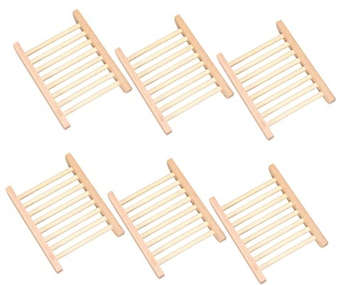 PRETYZOOM 6piezas Jabonera De Madera Creativa Diseño Único Escurridor para Ducha y Baño Unidades