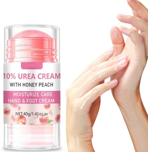 Pfirsich-Hand- und Fußcreme-Stick, pflegender Fußbalsam, Feuchtigkeitscreme mit Honig, spendet Feuchtigkeit und repariert trockene, rissige Füße, Hand und Nägel, raue Fersen und beruhigende Hautpflege