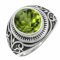 JEWELFORCE Peridot Edelstein 925 Sterling Silber Band Ring Herren und Damen Schmuck JSR-1221AJ16_(62 (19.7))