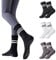 Risipu Damen Yoga Socken mit Griffen Anti-Rutsch-Rüsche Grip Socken für Barre Ballett Tanz (3 Paare - Schwarz+Weiß+Grau, Einheitsgröße)