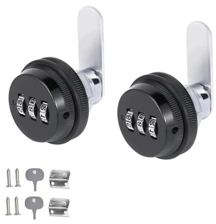 Yuaiosn Set of 2 Password Mailbox Lock, Cam Lock, Digit Code Letterbox Lock, Furniture Locks, Letterbox Lock for Letterbox, Cabinet Drawer, Drawers