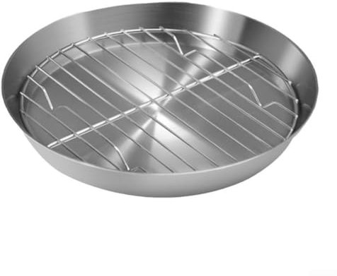 Vassoio per barbecue con griglia rimovibile in acciaio inossidabile 304 per una facile pulizia (24,7 cm)