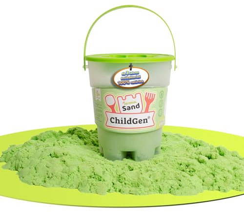 ChildGen Magischer Sand, Natürlich, ungiftig, Magic Sand, Sandkasten, Deckel mit Ausstehform, antibakteriell, Spielsand, Spielzeug Kinder ab 3 Jahren, 500g