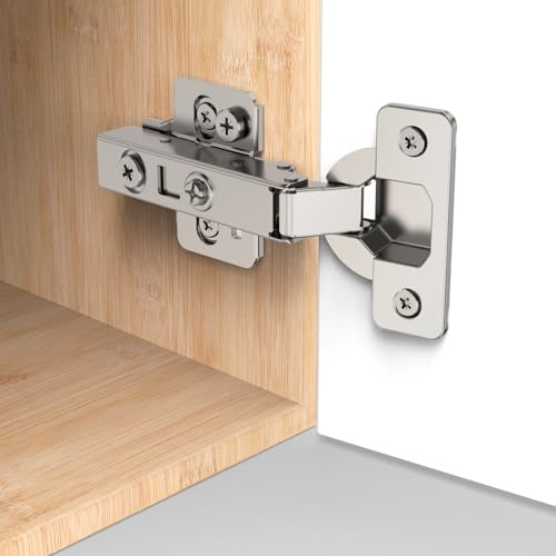 ELEBUILD 10 Pack Full Overlay Cabinet Hinges, 110° Soft Close 3D Adjustment | Concealed Hinges, Hidden Replacement, Clip-On Plate, Slow Self Closing for Kitchen Cupboards Doors, Wardrobes, Closets