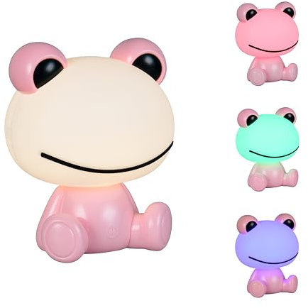 Reality Leuchten LED Kinder Tischleuchte Hopper R57971193, Kunststoff pink, inkl. 0.3 Watt RGB LED, Farbwechsel