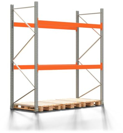 REGALWERK Palettenregal Artus - Grundregal mit 3 Ebenen - Fachlast 3.000 kg - 3.000 x 2.700 x 1.100 mm (HxBxT) - Schwerlastregal