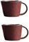 HengYuhating 2-pcs Handcrafted Clay Water Cups, Couple Cups,hot Tea, Household Coffee, Oatmeal, Milk Cup (300ML, 7 * 10cm), Office Retro Mugs,Suitable for Dishwasher, Microwave, Oven. (Red)