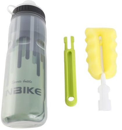 Baxnore Bouteille d'eau Isotherme pour vélo de Montagne, Triple paroi, 600 ML, en polypropylène, avec Bouchon Auto-obturant, Anti-Fuite