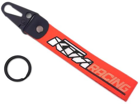 WRFUU Llavero Personalizado con Bordado de poliéster para Motocicleta, Moto Llavero Personalizado, Llavero para KTM,Orange-A
