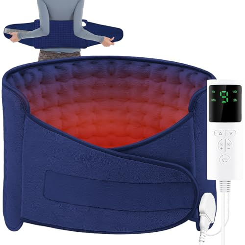 JEDWKFA värmedyna, värmekudde för ryggen, värmedyna med automatisk avstängning, 9 värmenivåer (35–75 °C), 4 tidsinställningar, värmedynas för rygg, axlar, mage och midja