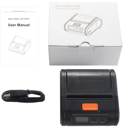 Impresora de recibos Portátil 80mm Impresora Térmica Directa POS Móvil con BT+USB Uso con App Compatible con iOS Android Smartphone Ancho de Papel Ajustable 30-80mm para restaurantes