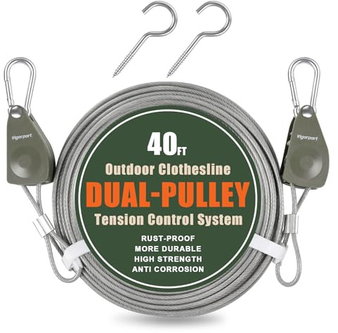 Vigorport Outdoor Retractable Clothesline, Portable Travel Clothes Line