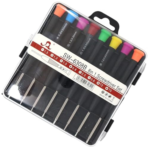 Ergonomic Antislip Handle Manual Screwdriver Kits 8 Precise Bit for Disassembly Household Maintenance 8pcs Multifunction Pocket Screwdriver Toolkit