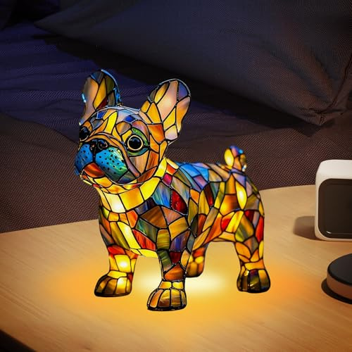 TZQFROCE Corgi Lampe und Mops Lampe Niedliche Vintage-Tischlampe Hundeserie LED Lamp-e Haustier Dekolampe 3D Tischlam-pe Wohndekor für Schlafzimmerbeleuchtung für Katzen & Hundeliebhaber