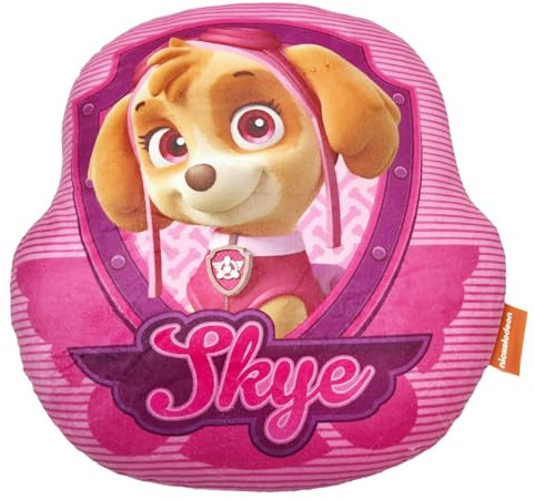 Aymax Paw Patrol Skye 3D Kissen 34x30x7 cm – Weiches Kinder Dekokissen mit Skye Motiv – Kuscheliges Kissen aus Polyester – Offizielles Lizenzprodukt