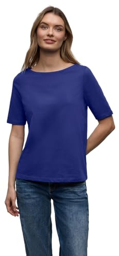 Street One Basic T-Shirt mit U-Boot-Ausschnitt Amparo Blue 44