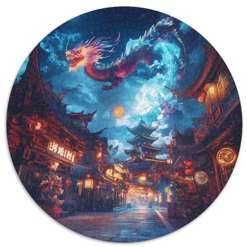 Drachen 1000 Teile Rundes Puzzle Kreatives Geschenk Unmögliches Spiel Für Erwachsene Und Kinder 1000pcs (67.5x67.5cm)