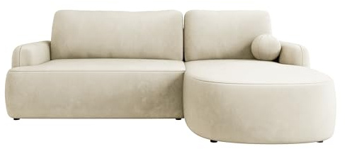 Mirjan24 Ecksofa Loridu für Wohnzimmer mit Schlaffunktion und Bettkasten, Eckcouch, L-Sofa, Polsterecke, abgerundete Kanten (Magic Velvet 2250, Seite: Rechts)