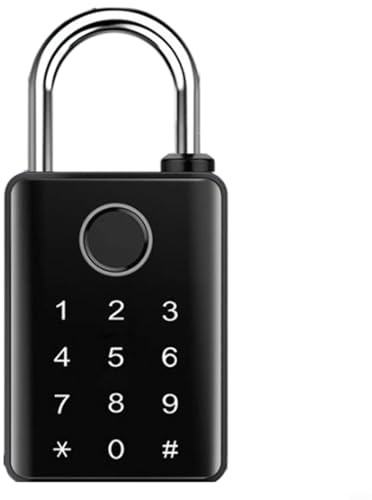 EffiFish Fingerabdruck-Vorhängeschloss mit & NFC, für Tuya für Smart Lock mit Tastatur, 50 Fingerabdrücke, wetterfeste Zinklegierung für Gartentor, Lager (10 mm)