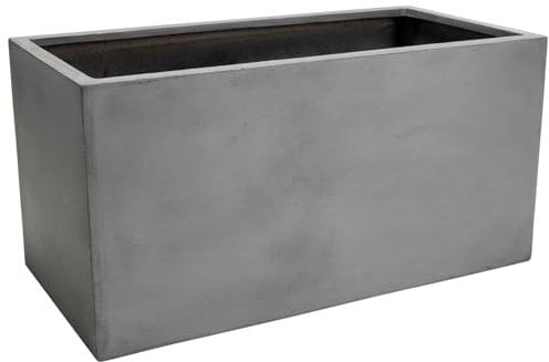 VIVANNO Maxi Pflanztrog Pflanzkübel - 80x40x40 cm, Elegant im Beton-Design, Fiberglas, Frostsicher & Wetterfest, Ideal für Innen & Außen
