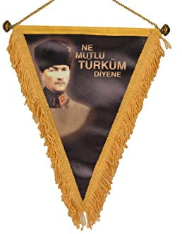 Gök-Türk Fahne Bayrak Aus Kunstleder Mustafa Kemal Atatürk Ne mutlu türküm Türkiye Türkei Ay Yildiz Stern mit Mond