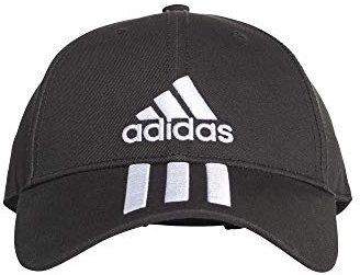 adidas 6P 3-Streifen Schirmmütze, Black White, OSFM