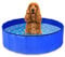 Foldable Dog Pool, Paddling Pool for Dogs Cats Pet Kids Outdoor Indoor Swimming Pool PVC Non-Slip Hard Bathing Bath Tub for Garden Patio Bathroom Medium Blue, M - 100*30CM Ocean Wave