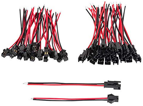 GTIWUNG 20 Paar JST SM Steckverbinder, JST 2.0 mm 2-poliger Stecker mit Kabeldraht, 2 Pin Stecker Männlichen und Weiblichen Steckverbinder Adapter mit 135 mm Elektrisch Kabel für LED Licht