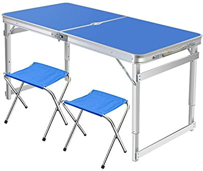 Wgwioo Klappbarer Picknicktisch Mit 4 Hockern, Höhenverstellbarem Campingtisch Und Stühlen, Für Indoor-Outdoor-Reise-Party-Grill-Hinterhof,B