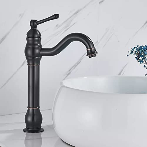 YHSGY Rubinetto Per Lavabo Da Bagno Miscelatore Per Lavabo Per Lavabo Rubinetto In Ottone Antico Rubinetto Alto Caldo E Freddo Ottone Montato Sul Ponte