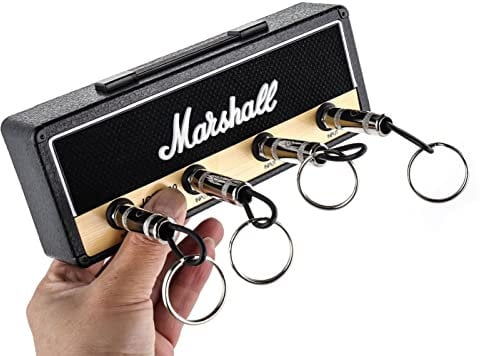 Youyijia Key Holder - Wall Mount Guitar Accessories for Home Marshall Key Holder with 4 Guitar Plug Keyrings Keychain Hooks Guitar Gifts for Musician Lovers, Men, Friends