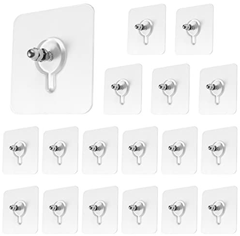 18pcs Adhesive Wall Screws Hanging Nails, Wall Mount Hanging Nails Adhesive Wall Mount Screw for Kitchen Bathroom Wall Hanging