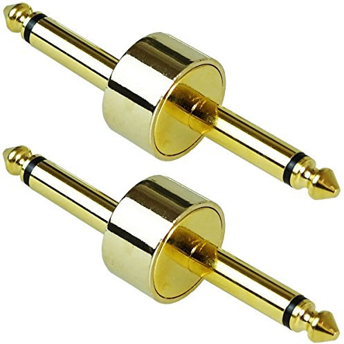 keepdrum ADA053 Pedal Connector für Gitarren-Effekte Klinkenstecker 6,3mm 2 STÜCK
