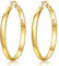 EXGOX Creolen Silber 925 für Damen - 5mm Breite, Groß, Hypoallergene 14K Vergoldete Ohrringe Gold - 30/40/50/60/70mm