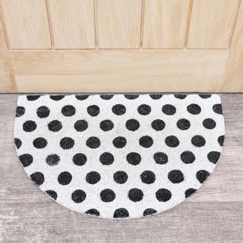 Melody Maison Black & White Polka Dot Half Moon Door Mat